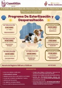 GOBIERNO DE CUAUTITLÁN IMPULSA JORNADAS DE ESTERILIZACIÓN Y DESPARASITACIÓN PARA EL BIENESTAR ANIMAL