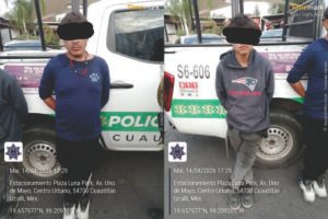 POLICÍA DE CUAUTITLÁN IZCALLI DETIENE A DOS SUJETOS CON MOTOCICLETA ROBADA Y ARMA PROHIBIDA