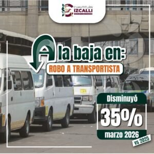 CUAUTITLÁN IZCALLI REGISTRA DISMINUCIÓN DEL 35% EN ROBO A TRANSPORTISTA DURANTE MARZO