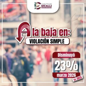 REDUCE CUAUTITLÁN IZCALLI 23% EL DELITO DE VIOLACIÓN DURANTE MARZO: SESNSP
