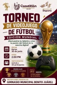 CONVOCAN A JÓVENES DE CUAUTITLÁN AL TORNEO DE VIDEOJUEGOS DE FÚTBOL «EDICIÓN MUNDIAL»