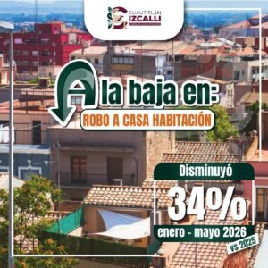CUAUTITLÁN IZCALLI REGISTRA REDUCCIÓN DEL 34% EN ROBO A CASA-HABITACIÓN, SEGÚN CIFRAS OFICIALES DEL SESNSP