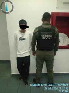 GUARDIA CIVIL DE CUAUTITLÁN ASEGURA A ADOLESCENTE CON UN OBJETO CON CARACTERÍSTICAS DE ARMA DE FUEGO