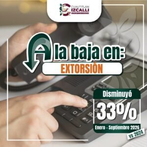 CUATITLÁN IZCALLI REDUCE 33% LOS CASOS DE EXTORSIÓN, REPORTA EL SESNSP