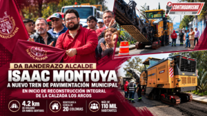DA BANDERAZO ISAAC MONTOYA A NUEVO TREN DE PAVIMENTACIÓN MUNICIPAL CON LA RECONSTRUCCIÓN INTEGRAL DE LA CALZADA LOS ARCOS