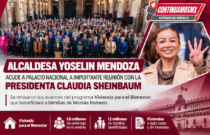 YOSELIN MENDOZA ACUDE A PALACIO NACIONAL PARA REVISAR AVANCES DEL PROGRAMA VIVIENDA PARA EL BIENESTAR